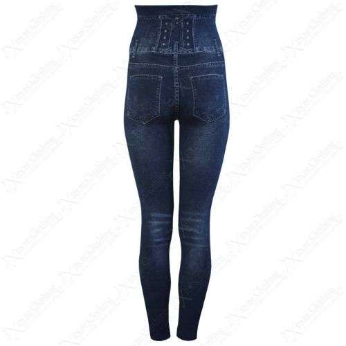 DENIM JEAN LOOK TIGHTS LEGGINGS