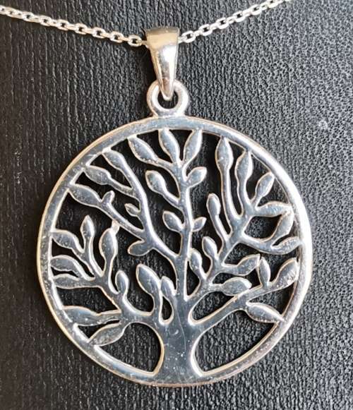 SOLID 925 Sterling Silver Tree Of Life Pendant