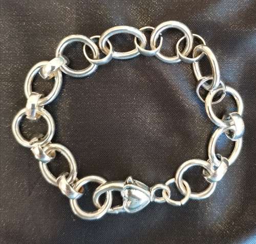 Unisex Tibet Silver Chain Bracelet 22.5cm
