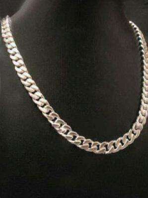 925 STERLING SILVER PLATED10MM MEN'S NECKLACE 50CM