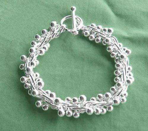 Gorgeous 925 Sterling Silver Grape Beads Bracelet