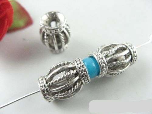 TIBET SILVER 3D SPACER BEADS  FIT PANDO CHARMS BRACELET  2USE