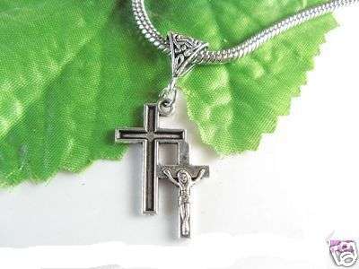 TIBETAN SILVER FREE MOVING CROSS CHARMS FIT PANDORA