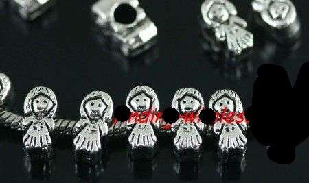 TIBET SILVER SLIM GIRLIE SPACER  BEADS FIT PANDORA