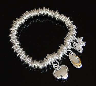 Cool 3 Charms Links of London Sterling Silver Bracelet