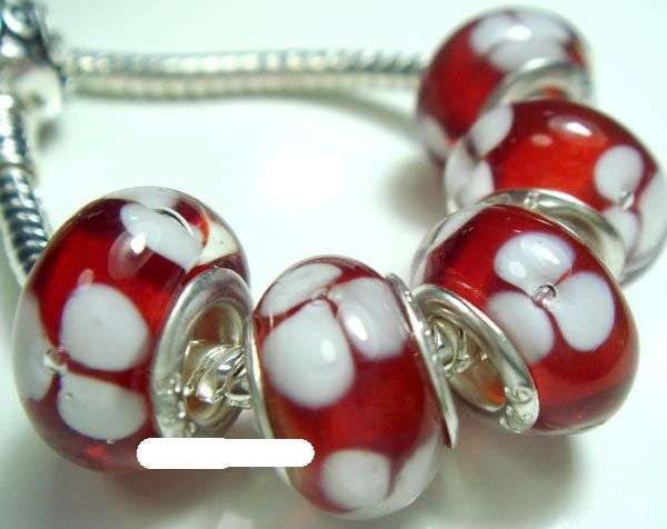 5PCS 925 SILVER MURAN GLASS BEADS FITS PANDO CHARM BRACELET