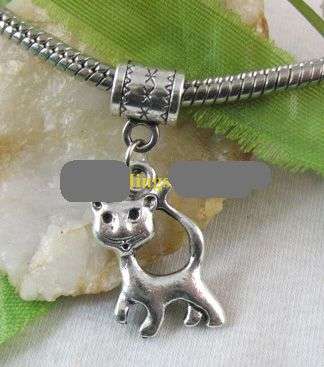 1 pce Tibetan Silver  Bail & Cat charm for Pando bracelet
