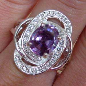 GORGEOUS DESIGN AMETHYST 925 STERLING SILVER RING 7.5