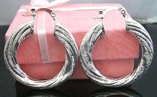 Gorgeous Chunky Silver Wave Earrings