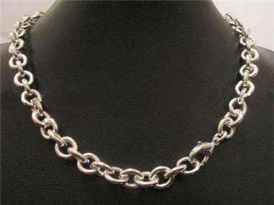 UNISEX 925 SILVER 61CM ROLO CHAIN NECKLACE 8MM