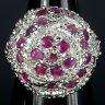 ATTRACTIVE NATURAL TOP RICH RED RUBY 925 SILVER RING #6.5