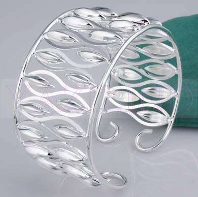 Gorgeous 935 Sterling Silver Coated Wide Cuff bangle