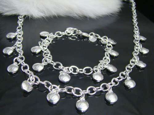 Beautiful 925 Silver Waterdrop Necklace & Bracelet
