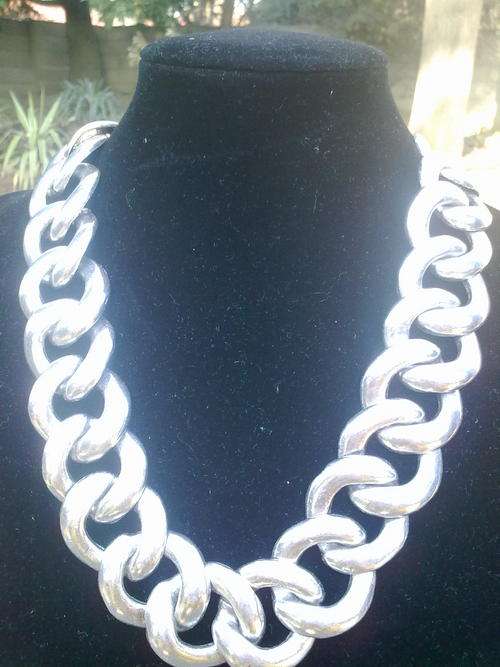 STUNNING CHUNKY TIBETAN SILVER CHAIN NECKLACE