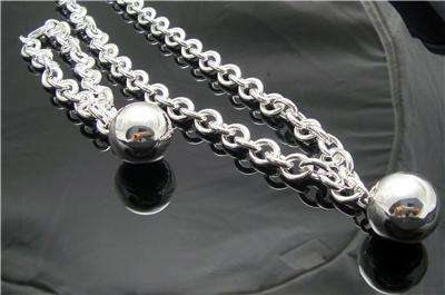 Beautiful Silver 12MM Ball Necklace & Bracelet Set