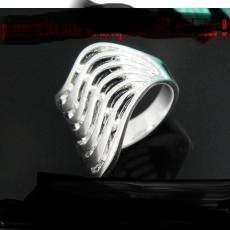 EXTRAORDINARY 925 SILVER WAVE RING # 7