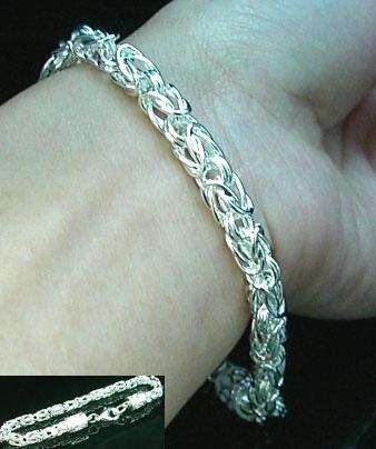Gorgeous Sterling Silver 5mm UNIQUE LINKED Bracelet