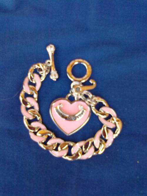 STUNNING   SILVER  COATED PINK JUICY  BRACELET