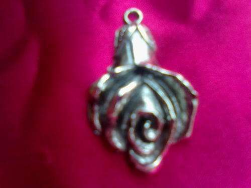 LOVELY TIBETAN SILVER CLIP ON ORCHID PENDANT