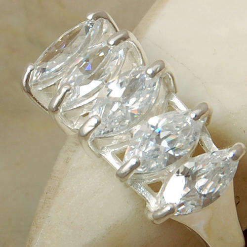 AMAZING WHITE MARQUISE CUT TOPAZ SOLID 925 STERLING SILVER RING