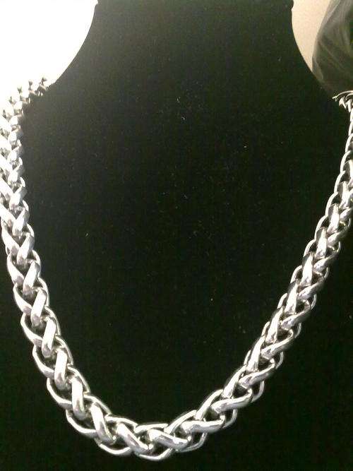 UNISEX TIBETAN SILVER 8MM WEAVE NECKLACE