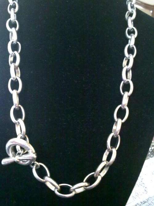 VINTORIO COLLECTION UNISEX TIBETAN SILVER OVAL LINKS NECKLACE