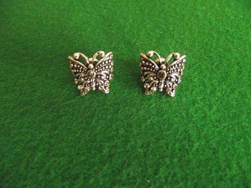 BEAUTIFUL VINTORIO COLLECTION TIBET SILVER BUTTERFLY WITH CRYSTAL EARRINGS