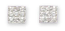 LOVELY SQUARE CZ POST STUD EARRINGS 6MM