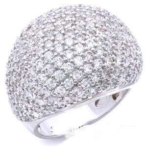 STUNNING BLING BLING EP SILVER CRYSTAL DOME RING # 8