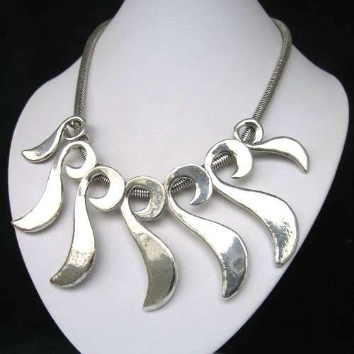 GORGEOUS TIBETAN SILVER SWIRLS NECKLACE