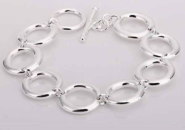 GORGEOUS 925 STERLING SILVER COATED CIRCLES BRACELET