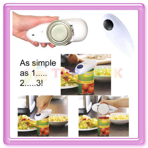 One Touch Hands Free Electic Can Tin Opener & Jar Grip