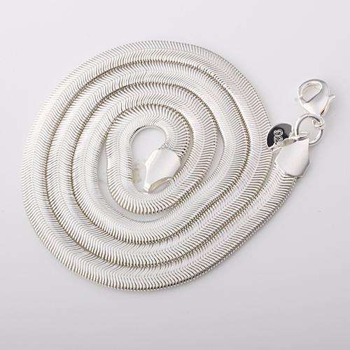925 STERLING SILVER COATED HERRINGBONE NECKLACE 51CM