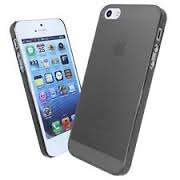 I Phone 5/ 5s Frosted Clear  Cover - Black