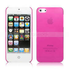 I Phone 5/ 5s Frosted Clear Cover - Pink