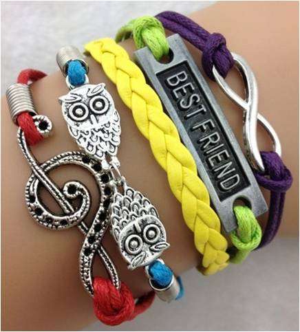 Infinity Coloured Leather Bracelet
