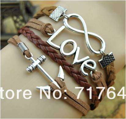 Infinity Brown Love Leather Bracelet