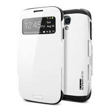 Slim Armor Viewing window Automatic Sleep/Wake case for Samsung Galaxy S4 White