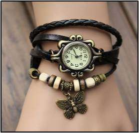 Butterfly Leather Vintage Watch