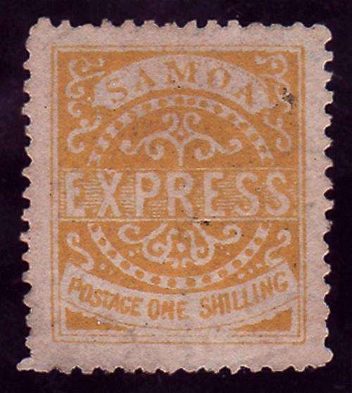SAMOA 1877 -1882 Express Stamps - One Shilling CV R2300 *This is not a Forgery*