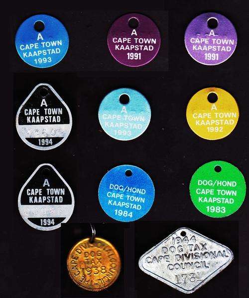 DOG LICENCE TOKENS- incl Rare & Valuable Div Council 1938 & 1944 PLUS 9x CCC 80's/90's