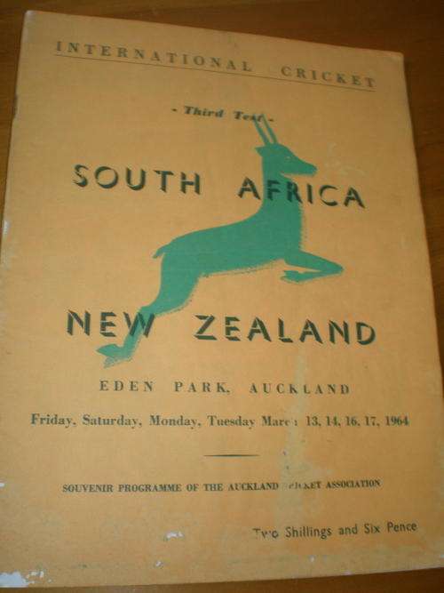 1964 New Zealand v South Africa - 3rd Test Programme ***Rare Item***