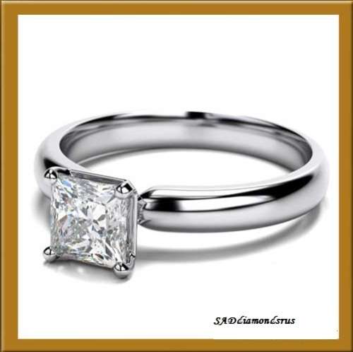 1.00 CT PRINCESS CUT D/VVS1 SOLITAIRE ENGAGEMENT RING 14K SOLID WHITE GOLD ON SALE!!!