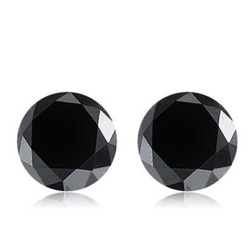 *RARE* PAIR** 4.40 TCW NATURAL COLOUR ENHANCED BLACK DIAMONDS EXCELLENT ROUND CUT ERV R84 620