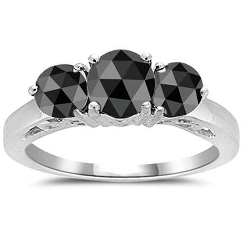 **APPRAISED $3089 - R28 727** STUNNING 2.82 ct NATURAL COLOUR ENHANCED BLACK DIAMOND RING SIZE 8 US