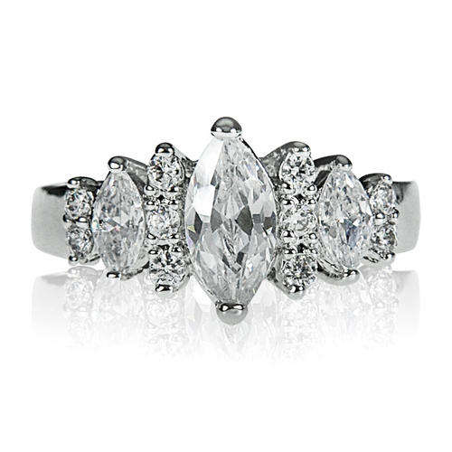 STUNNING - 1.52ctw Marquise Wedding ring clad in white gold SIZE 8 (7 & 9 also avail)