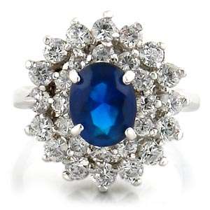 NEW!!***3.5ctw***  SAPPHIRE simulated Stunning engagement ring clad in white gold size 7