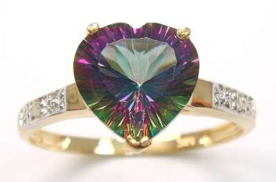 **R10 900.00** SOLID 10KT GOLD 2.10ct DIAMOND & MYSTIC TOPAZ RING AAA GRADE!! DONT MISS!!