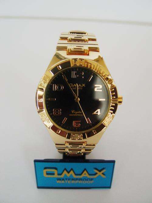***R1000***OMAX HE0055  Gold Plating with Black Dial Brand New Watch