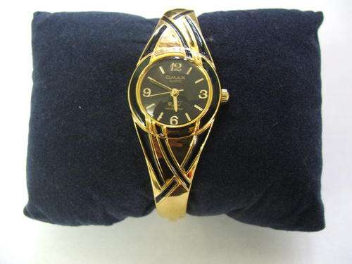 ****VERY ELEGANT!!!***GOLD BANGLE WATCH WITH BLACK FROM THE OMAX COLLECTION!!!